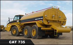 cat 735 water truck, water truck, 