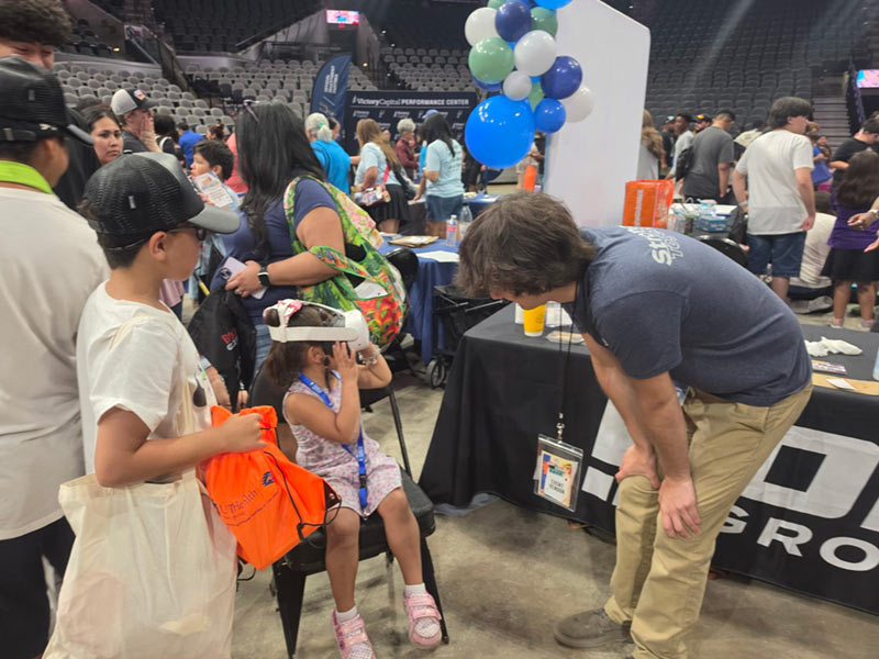 Families gathered at the Spurs Back to School Bash at Frost Bank Center