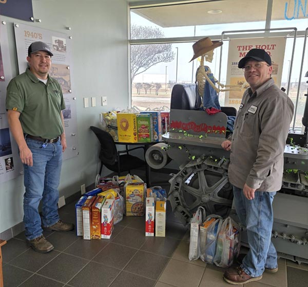 Waco team members with their cereal drive collection