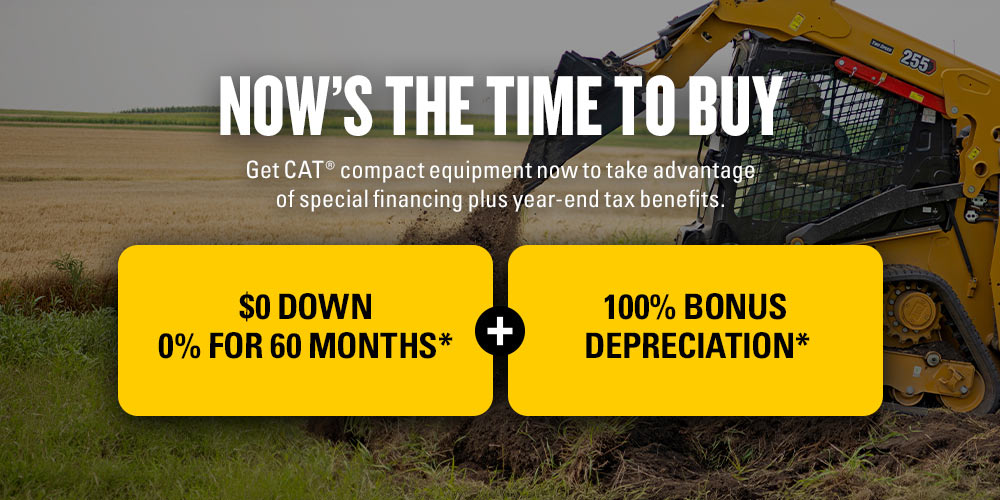 Power your business forward with maximum tax savings on new and used Cat equipment